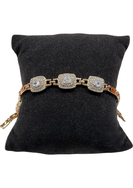 Xuping Zirkon Taş Işlemeli Kadın Vıp Bileklik Rose Gold Paslanmaz Çelik fiyatları