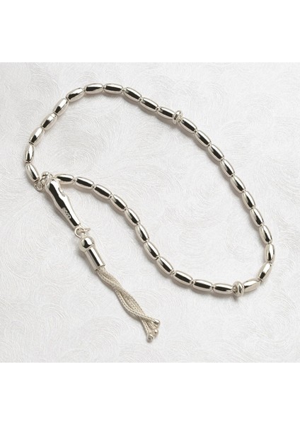 Düz Oval Gümüş Tesbih 4mm fiyatları