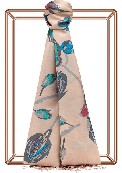 Uçuk Pembe Göksu Sefası Desenli Ipek Şal modelleri