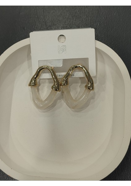 Bijuteri Gold Renkli Taşlı - Boncuklu ve Incili Desenli Metal Kadın Küpe fiyatları