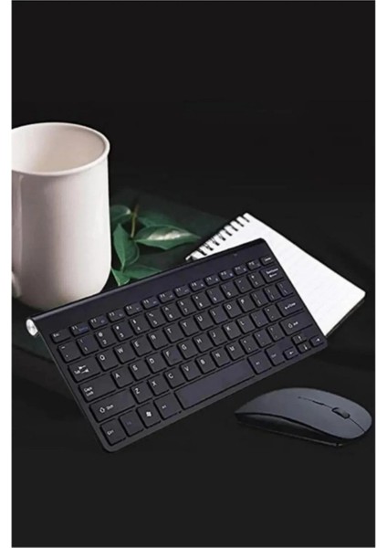 Kablosuz Klavye Mouse Seti Zarif Tasarım Kablosuz USB Türkçe Q Destekli Tasarım Klavye Mause fırsatları