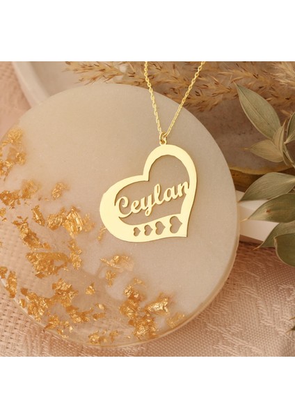 925 Ayar Gümüş Kalbin Içinde Isim Yazılı Kolye