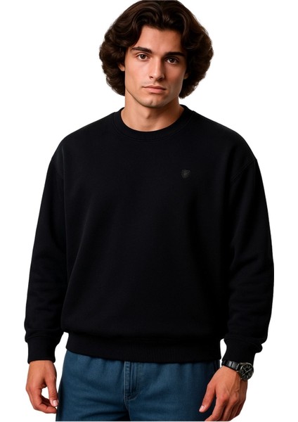 Erkek Büyük Beden 122 KILO-158 Kilo Arası Için Uygun Geniş Kalıp Bisiklet Yaka Pamuklu Selanik Kazak