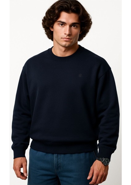 Erkek Büyük Beden 122 KILO-158 Kilo Arası Için Uygun Geniş Kalıp Bisiklet Yaka Pamuklu Selanik Kazak