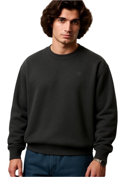 Erkek Büyük Beden 122 KILO-158 Kilo Arası Için Uygun Geniş Kalıp Bisiklet Yaka Pamuklu Selanik Kazak