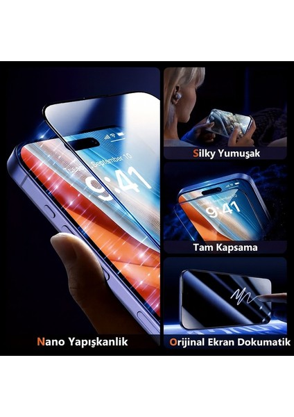 iPhone 17 Pro Max Hayalet Kendinden Aparatlı 9h Kırılmaz Cam Ekran Koruyucu – Ultra Şeffaf, Toz ve Kabarcık Önleyici fırsatları