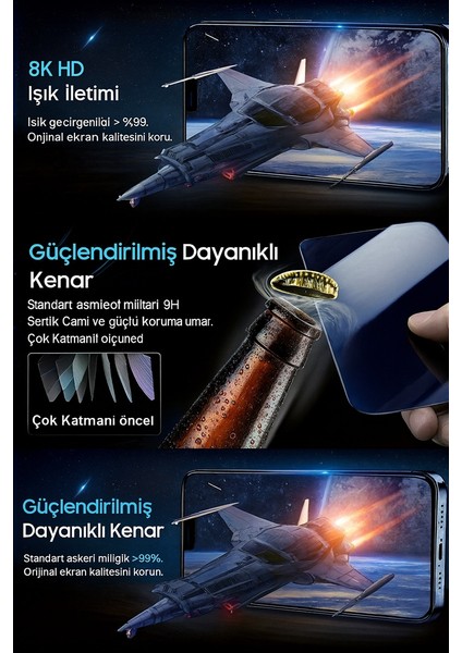 iPhone 17 Pro Max Hayalet Kendinden Aparatlı 9h Kırılmaz Cam Ekran Koruyucu – Ultra Şeffaf, Toz ve Kabarcık Önleyici