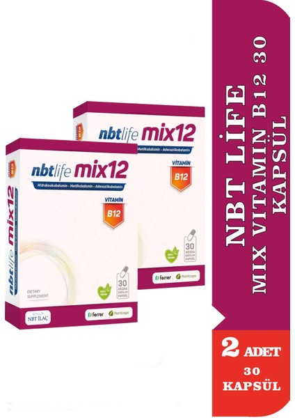 Nbt Life Mix Vitamin B12 30 Kapsül 2 Adet