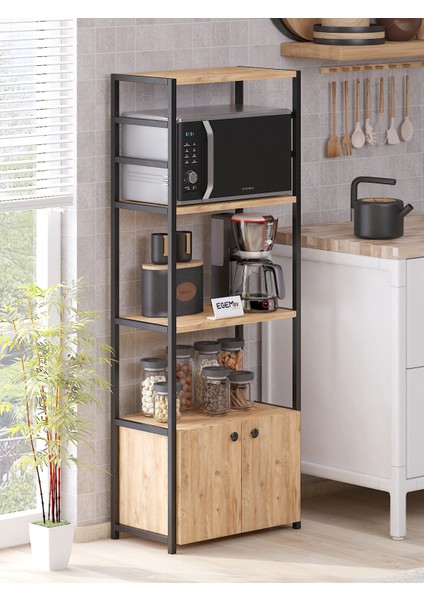 Egem Ev Mutfak Standı 2 Kapaklı 4 Raflı Kahve Köşesi Mutfak Rafı Mutfak Bangosu Cok