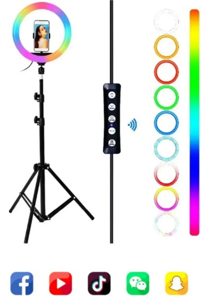 Tripod LED Işıklı Tripod 10 Inç Halka Makyaj Işığı Ayaklı Tripot