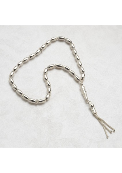 Düz Oval Gümüş Tesbih 5mm fiyatları