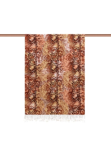 Kızıl Bakır Piton Desenli Ipek Şal fiyatları