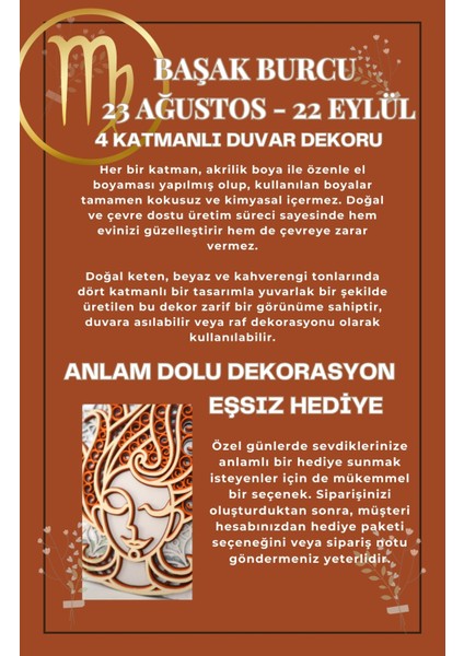 Duvar Dekoru Başak Burcu Temalı Ahşap Bohem Duvar Süsü Ev Dekorasyon Raf Süsü fiyatları