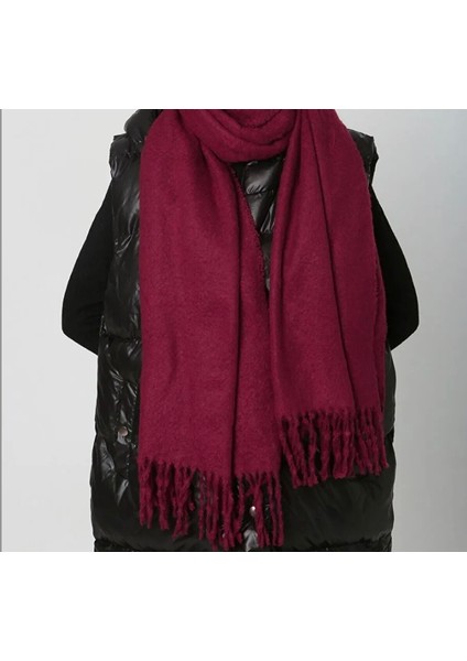 Ithal Premium Soft Buklet Atkı Omuz Şalı - Bordo