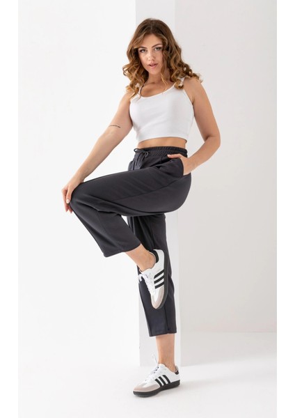 Kadın Füme Beli Lastikli Modal Kumaş Çımalı Bilek Pantolon Yumuşak Dokulu Şık Bağcıklı Pantolon fiyatları