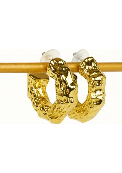 Altın Sarısı Renk Dokulu Halka Vintage Küpe fiyatları