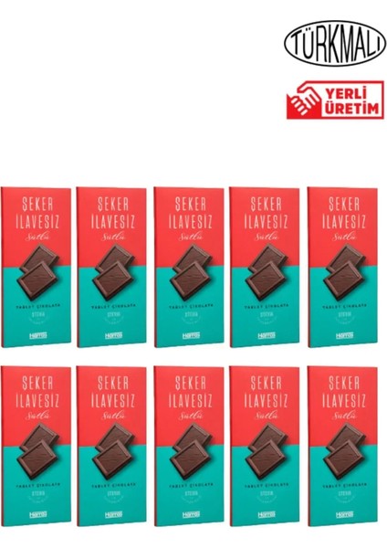 Şeker Ilavesiz Çikolata 100GR x 10 Paket