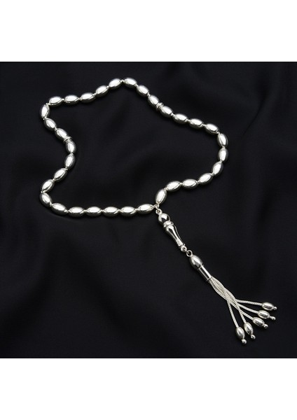 Düz Oval Gümüş Tesbih 7mm fiyatları