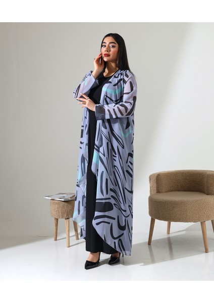 Büyük Beden Şal Yaka Desenli Şifon Hırka fırsatları