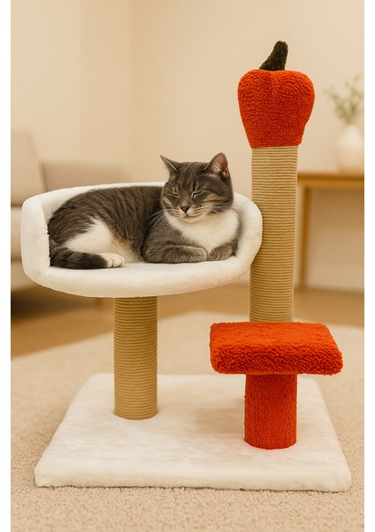 🍎 Şık ve Eğlenceli! Havuç Detaylı Peluş Kedi Tırmalama ve Dinlenme Tahtası – Kompakt, Konforlu ve Dayanıklı | Kediler Için Oyun, Tırmalama ve Rahat Dinlenme Alanı Sunan Modern ve Sevimli Tasarım 🐾