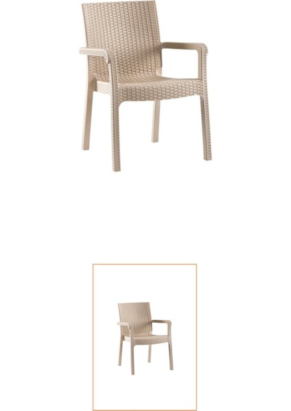 2’li Rattan Desen Kolçaklı Markiz Sandalye – Balkon & Bahçe Için Şık Takı