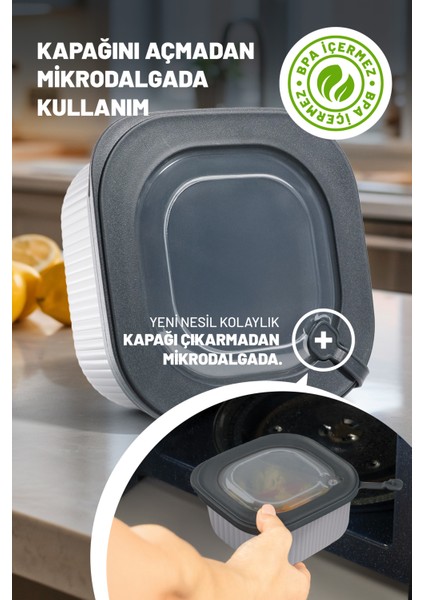 3'lü Mikrodalga ve Difrize Uygun Premium Özel Kapaklı Saklama Kabı Seti fiyatları