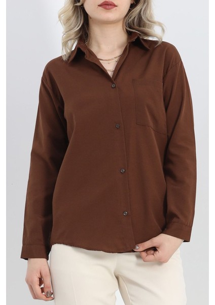 Tek Cepli Terikoton Gömlek Kahve - 20672.1874. modelleri