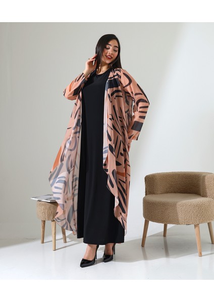 Büyük Beden Şal Yaka Desenli Şifon Hırka fırsatları