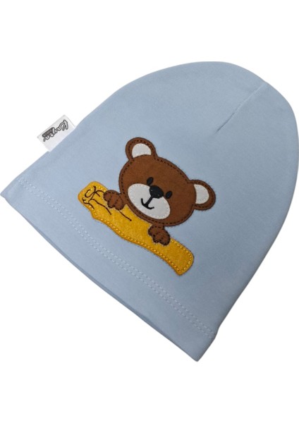 0-2 Yaş Erkek Bebe Mavi Renk Ayıcık Figürlü Yazlık Bere indirimleri