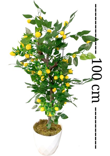 Limon Ağacı Yeşil Yapraklı Doğal Görünümlü Yapay Ağaç 100 cm fiyatları