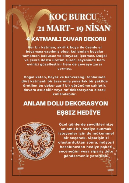 Duvar Raf Süsü Koç Burcu Bohem Duvar Dekoru Ev Dekorasyonu Doğum Günü Hediyesi modelleri