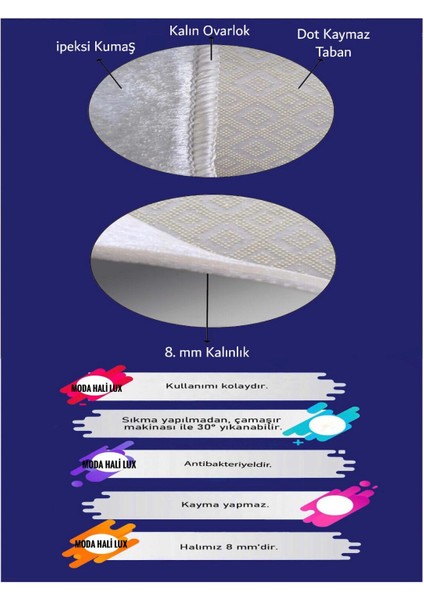 Gri Dijital Baskı Salon Halısı Kaymaz Tabanlı Yıkanabilir Halı Yolluk modelleri