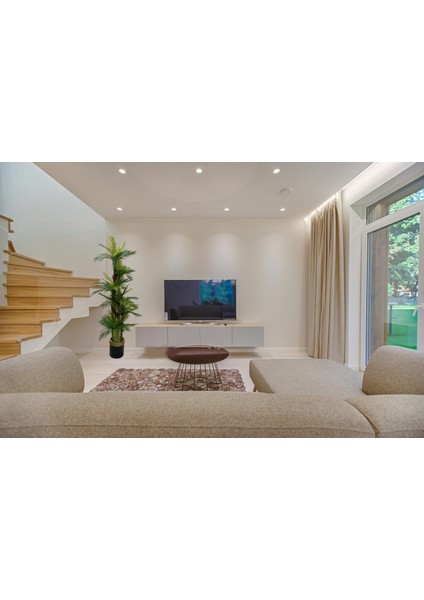 Areka Palmiye Ağacı 6 Gövde 54 Yaprak 180 cm Gold Kemerli Siyah Metal Lüks Vazoda Yapay Ağaç modelleri