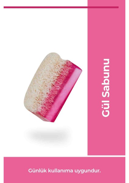 Güllü Kabak Lifli Sabun %100 Doğal El Yapımı Peeling, Cilt Temizleyici ve Nemlendirici Sabun indirimleri