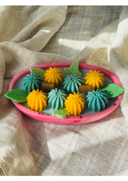 Epoksi Kase Içinde Dekoratif Kaktüs Tasarım %100 Soya Mum – El Yapımı Premium Mum fiyatları