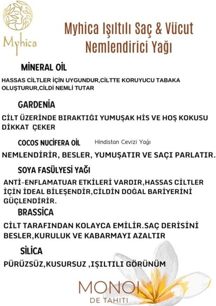 Saç ve Vücut Yağı 100 ml E Vitaminli Hindistan Cevizi Yağlı Işıltılı Yoğun Nemlendirici