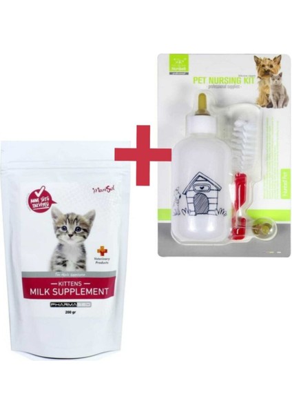 Yavru Kedi Süt Tozu ve Biberon Seti 100 ml