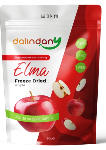 Freeze Dried Dondurularak Kurutulmuş Elma Dilimleri 20 Gram