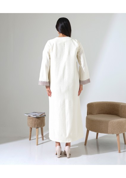 Büyük Beden Pano Kabartma Desen Tesettür Abaya