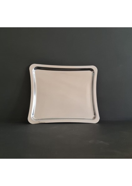 Paslanmaz Çelik Kahve Sunum Tepsisi 21X19 cm – Servis Tepsisi