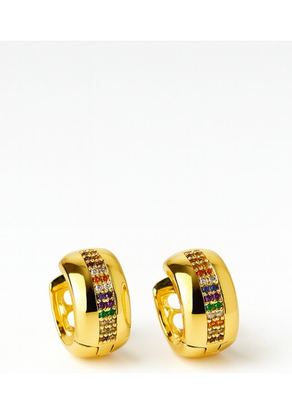 Altın Sarısı Renk Zirkon Taşlı Çelik Küpe fiyatları