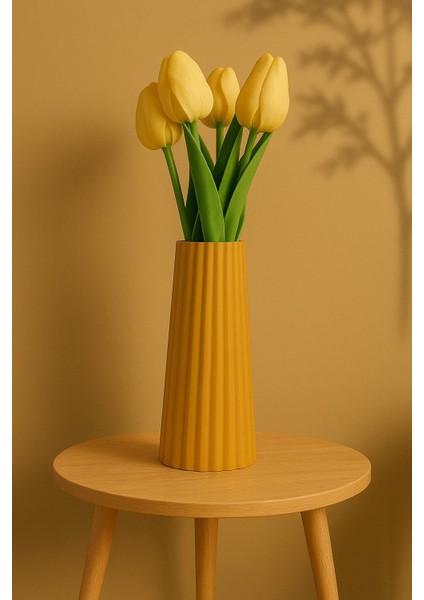 Beton Pampas Vazosu Çiçek Vazosu 19 cm