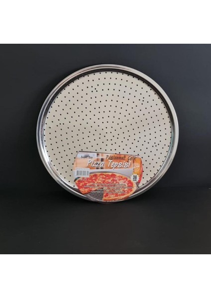 Yuvarlak Paslanmaz Çelik Pizza Tepsisi 36 cm – Delikli Fırın Tepsisi fiyatları