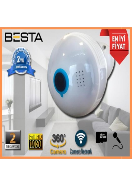 2 Mp 1080P Kablosuz Ampul Kamera Xmeye fiyatları