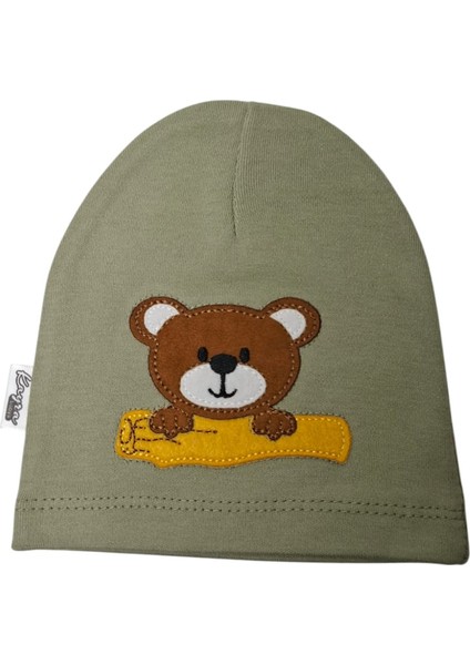 0-2 Yaş Erkek Bebe Yeşil Renk Ayıcık Figürlü Yazlık Bere fırsatları