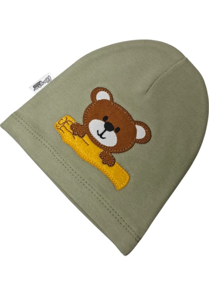 0-2 Yaş Erkek Bebe Yeşil Renk Ayıcık Figürlü Yazlık Bere indirimleri