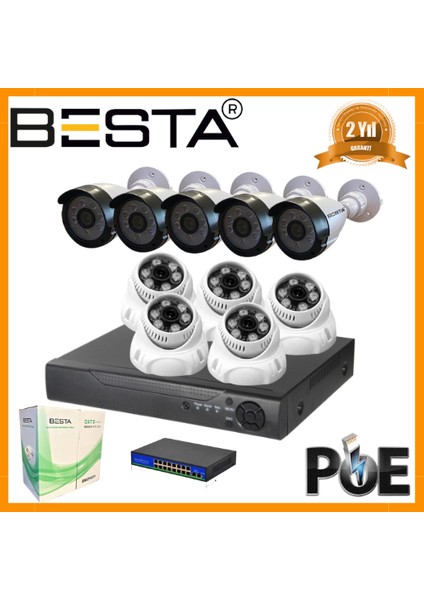 4 Mp 5 Iç Mekan 5 Dış Mekan Kameralı Ip Poe indirimleri
