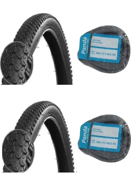 26 Jant 26X2.125 (57-559) Bisiklet Dış Lastiği D2697 x 2 Adet + Panda Iç Lastik Seti