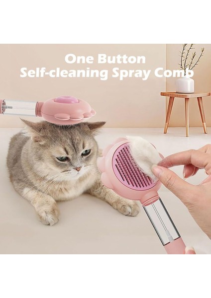 Basmalı Telli Su Sprey Hazneli Hayvan Fırçası 2in 1