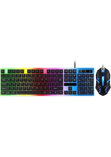 Kablolu USB Gaming Oyuncu Klavye Mouse Set Reinbow + Dünya Desenli Mousepad + Oyuncu Kulaklığı modelleri